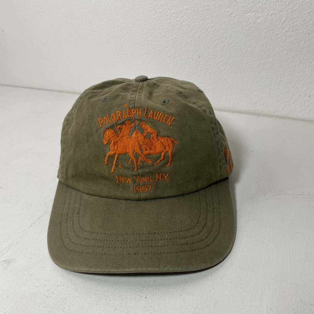 Polo Ralph Lauren New York Mercer Classic Hunter Jumper Team Hat Green Orange